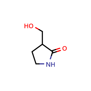 Chemical structure of 3-(Hydroxymethyl)pyrrolidin-2-one , CAS 76220-94-5, AChemBlock L13115