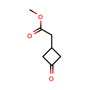 Chemical structure of Methyl 2-(3-oxocyclobutyl)acetate , CAS 1148130-30-6, AChemBlock L13153