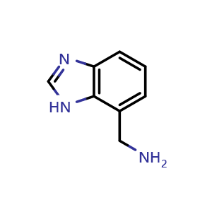 Chemical structure of 1H-Benzimidazole-7-methanamine , CAS 64574-24-9, AChemBlock L13159