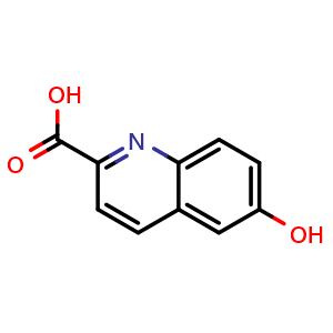 Chemical structure of 6-Hydroxyquinoline-2-carboxylic acid , CAS 75434-18-3, AChemBlock L13169