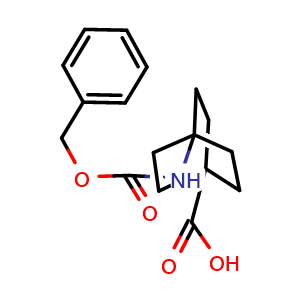 Chemical structure of 4-{[(Benzyloxy)carbonyl]amino}bicyclo[2.2.2]octane-1-carboxylic acid , CAS 444344-91-6, AChemBlock L13171
