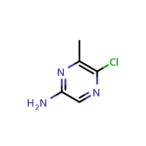 Chemical structure of 5-Chloro-6-methylpyrazin-2-amine , CAS 453548-87-3, AChemBlock L13190