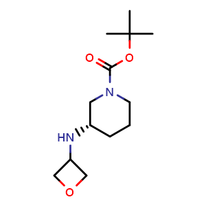 Chemical structure of Tert-butyl (3S)-3-[(oxetan-3-yl)amino]piperidine-1-carboxylate , CAS 1349702-25-5, AChemBlock L13225