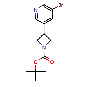 Chemical structure of Tert-butyl 3-(5-bromopyridin-3-yl)azetidine-1-carboxylate , CAS 1392803-79-0, AChemBlock L13246