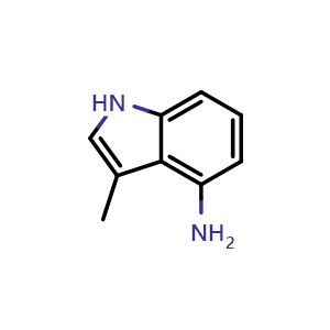 Chemical structure of 3-Methyl-1H-indol-4-amine , CAS 873056-75-8, AChemBlock L13255