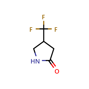 Chemical structure of 4-(Trifluoromethyl)pyrrolidin-2-one , CAS 664304-83-0, AChemBlock L13278