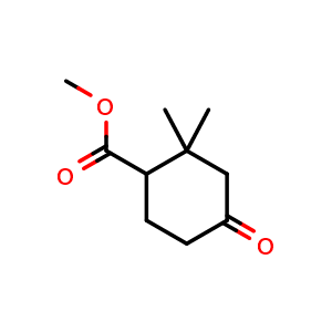 Chemical structure of methyl 2,2-dimethyl-4-oxocyclohexane-1-carboxylate , CAS 1312535-32-2, AChemBlock L13312