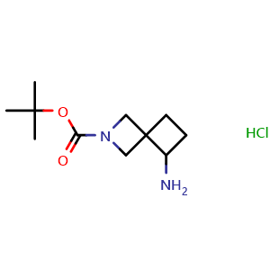 Chemical structure of tert-Butyl 5-amino-2-azaspiro[3.3]heptane-2-carboxylate hydrochloride , CAS 1788054-91-0, AChemBlock L13313