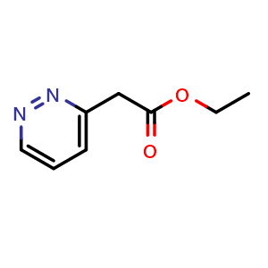 Chemical structure of Ethyl 2-(pyridazin-3-yl)acetate , CAS 1260885-52-6, AChemBlock L13319