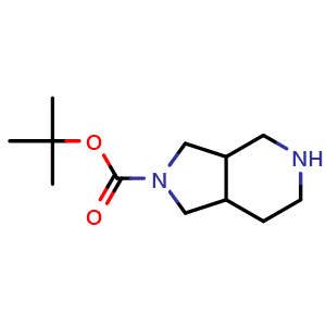 Chemical structure of tert-Butyl octahydro-1H-pyrrolo[3,4-c]pyridine-2-carboxylate , CAS 885270-57-5, AChemBlock L13332