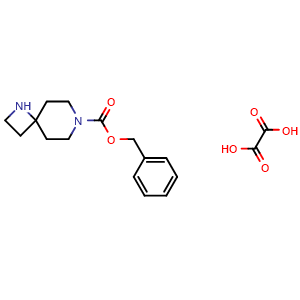 Chemical structure of Benzyl 1,7-diazaspiro[3.5]nonane-7-carboxylate hemioxalate , CAS 1630907-09-3, AChemBlock L13345