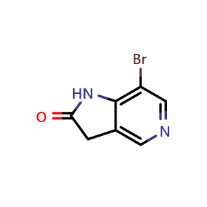 Chemical structure of 7-Bromo-1h,2h,3h-pyrrolo[3,2-c]pyridin-2-one , CAS 1788054-65-8, AChemBlock L13395
