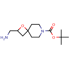 Chemical structure of tert-Butyl 2-(aminomethyl)-1-oxa-7-azaspiro[3.5]nonane-7-carboxylate , CAS 1403766-68-6, AChemBlock L13455