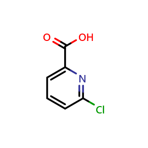 Chemical structure of 6-Chloropyridine-2-carboxylic acid , CAS 4684-94-0, AChemBlock L13496