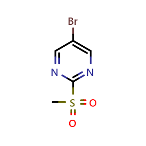 Chemical structure of 5-Bromo-2-methanesulfonylpyrimidine , CAS 38275-48-8, AChemBlock L13517