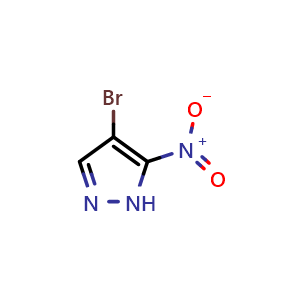 Chemical structure of 4-Bromo-5-nitro-1H-pyrazole , CAS 89717-64-6, AChemBlock L13528