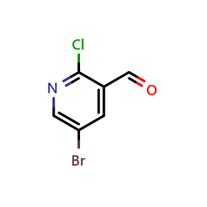 Chemical structure of 5-Bromo-2-chloropyridine-3-carbaldehyde , CAS 228251-24-9, AChemBlock L13548
