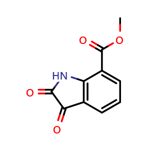 Chemical structure of Methyl 2,3-dioxo-2,3-dihydro-1H-indole-7-carboxylate , CAS 103030-10-0, AChemBlock L13566