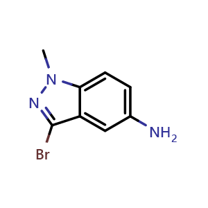 Chemical structure of 3-Bromo-1-methyl-1H-indazol-5-amine , CAS 1092351-49-9, AChemBlock L13570