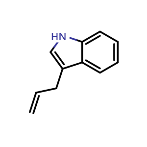 Chemical structure of 3-(Prop-2-en-1-yl)-1H-indole , CAS 16886-09-2, AChemBlock L13592