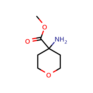 Chemical structure of Methyl 4-aminooxane-4-carboxylate , CAS 184698-41-7, AChemBlock L13597