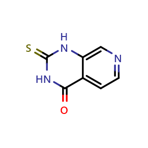 Chemical structure of 2-Sulfanylidene-1H,2H,3H,4H-pyrido[3,4-d]pyrimidin-4-one , CAS 412341-42-5, AChemBlock L13606