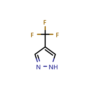 Chemical structure of 4-(Trifluoromethyl)-1H-pyrazole , CAS 52222-73-8, AChemBlock L13607