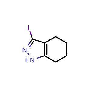 Chemical structure of 3-Iodo-4,5,6,7-tetrahydro-1H-indazole , CAS 945925-78-0, AChemBlock L13618