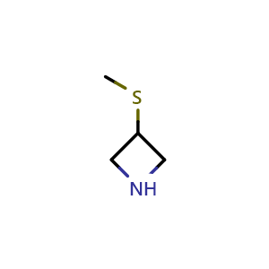 Chemical structure of 3-(Methylsulfanyl)azetidine , CAS 742670-23-1, AChemBlock L13623