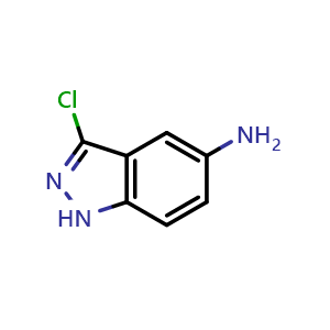 Chemical structure of 3-Chloro-1H-indazol-5-amine , CAS 41330-49-8, AChemBlock L13636