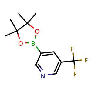Chemical structure of 3-(Tetramethyl-1,3,2-dioxaborolan-2-yl)-5-(trifluoromethyl)pyridine , CAS 1084953-47-8, AChemBlock L13642