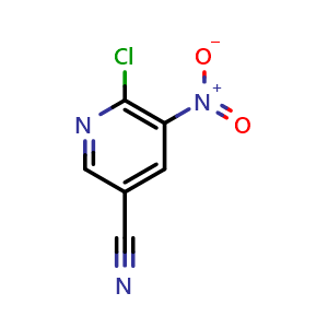 Chemical structure of 6-Chloro-5-nitronicotinonitrile , CAS 160906-98-9, AChemBlock L13667
