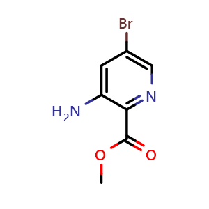 Chemical structure of Methyl 3-amino-5-bromopyridine-2-carboxylate , CAS 1072448-08-8, AChemBlock L13676