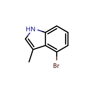 Chemical structure of 4-Bromo-3-methyl-1H-indole , CAS 475039-81-7, AChemBlock L13715
