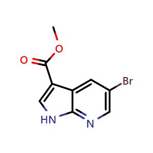 Chemical structure of Methyl 5-bromo-1H-pyrrolo[2,3-b]pyridine-3-carboxylate , CAS 872619-43-7, AChemBlock L13730