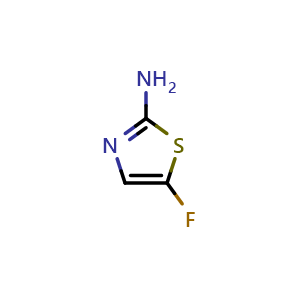 Chemical structure of 5-Fluoro-1,3-thiazol-2-amine , CAS 64588-82-5, AChemBlock L13771