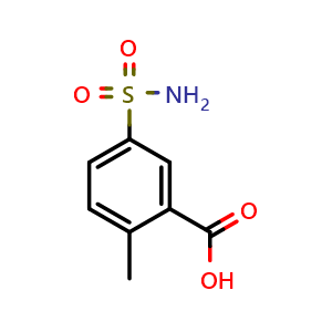Chemical structure of 2-Methyl-5-sulfamoylbenzoate , CAS 20532-14-3, AChemBlock L13779