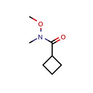Chemical structure of N-Methoxy-N-methylcyclobutanecarboxamide , CAS 640768-72-5, AChemBlock L13808