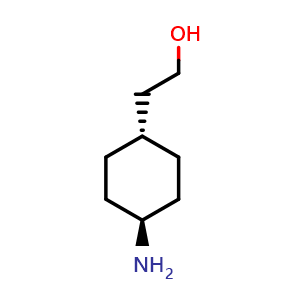 Chemical structure of Trans- 4-amino-cyclohexaneethanol , CAS 2007925-20-2, AChemBlock L13849