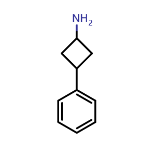 Chemical structure of 3-Phenylcyclobutan-1-amine , CAS 90874-41-2, AChemBlock L13852