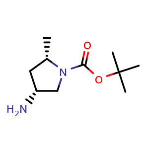 Chemical structure of Tert-butyl (2S,4R)-4-amino-2-methylpyrrolidine-1-carboxylate , CAS 708274-46-8, AChemBlock L13886