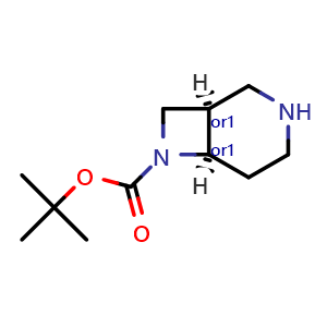 Chemical structure of Cis-7-boc-3,7-diazabicyclo[4.2.0]octane , CAS 1251020-47-9, AChemBlock L13892