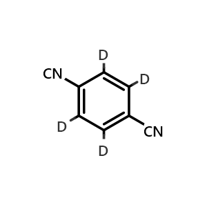 Chemical structure of 2,3,5,6-tetradeuterioterephthalonitrile , CAS 69299-69-0, AChemBlock L13906