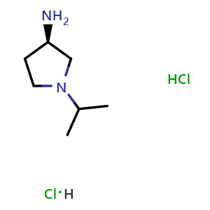 Chemical structure of (3R)-1-(Propan-2-yl)pyrrolidin-3-amine dihydrochloride , CAS 1201013-61-7, AChemBlock L13925