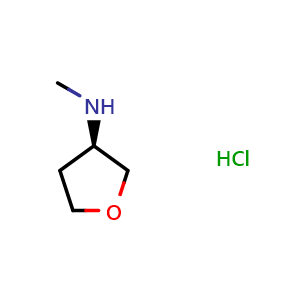 Chemical structure of (3R)-N-Methyloxolan-3-amine hydrochloride , CAS 1292324-63-0, AChemBlock L13930