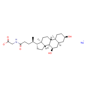 Chemical structure of Glycochenodeoxycholic acid sodium salt , CAS 16564-43-5, AChemBlock L13941
