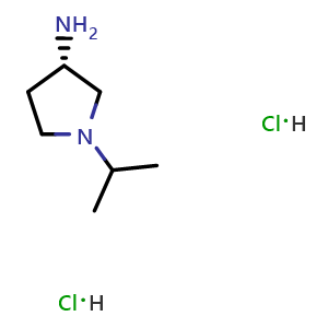 Chemical structure of (3S)-1-(Propan-2-yl)pyrrolidin-3-amine dihydrochloride , CAS 914498-27-4, AChemBlock L13947