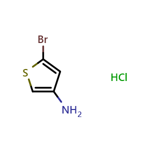 Chemical structure of 5-Bromothiophen-3-amine hydrochloride , CAS 1159823-91-2, AChemBlock L13953