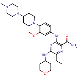 Chemical structure of Gilteritinib , CAS 1254053-43-4, AChemBlock L13966