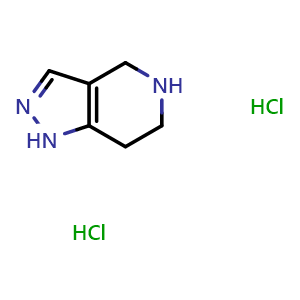 Chemical structure of 1H,4H,5H,6H,7H-Pyrazolo[4,3-c]pyridine dihydrochloride , CAS 157327-44-1, AChemBlock L13995